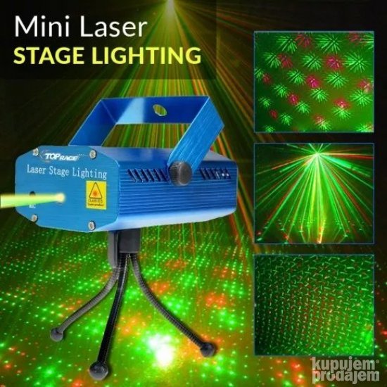 Mini laser projektor sa crvenim i zelenim efektom