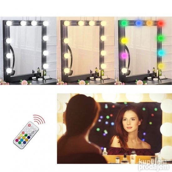 LED sijalice za ogledalo, 10 komada, USB kabl 3 m