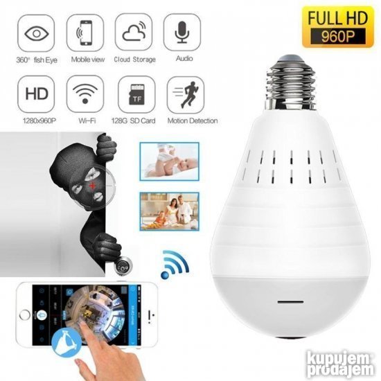 Kamera u obliku sijalice 1080p sa mikrofonom