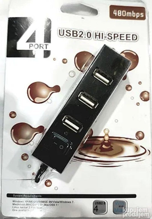 USB razdelnik 4 porta 2.0 480 MBPS visoke brzine