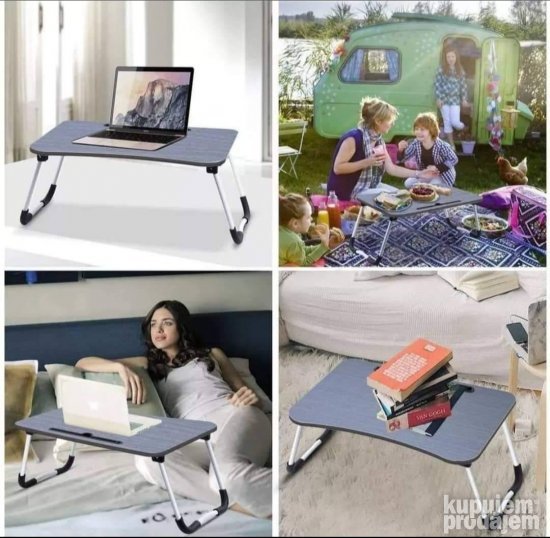 Drveni sto za laptop 40 x 60 x 28 cm, sklopivi