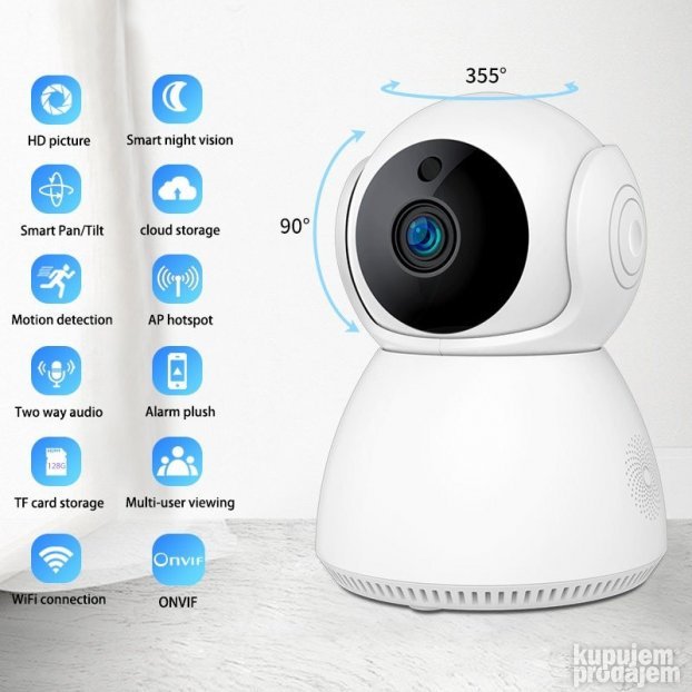 WiFi PTZ kamera Full HD sa noćnim vidom i dvosmernim zvukom