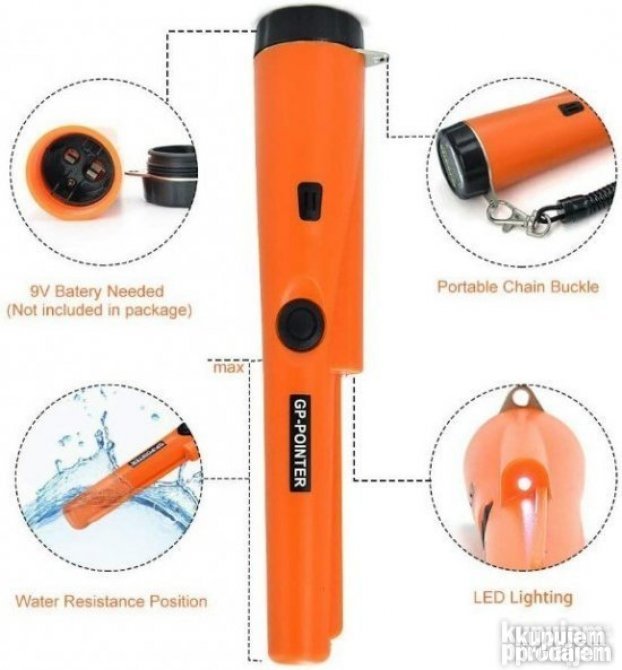 Ručni pinpointer metal detektor IP66 sa vibracijom – slika 2
