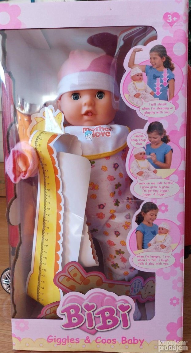 Interaktivna lutka beba Bibi, oko 35 cm, sa flašicom