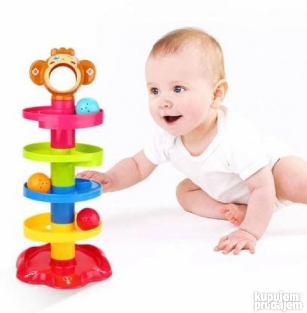 Tobogan sa lopticama za bebe, četiri nivoa