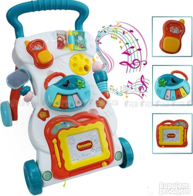 Muzička guralica hodalica za bebe sa tablom aktivnosti