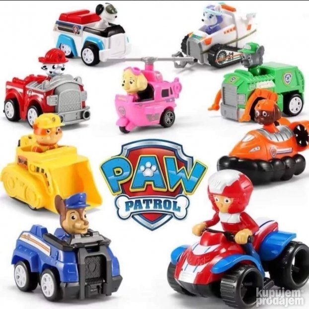 Patrolne šape, set od 9 figurica sa vozilima