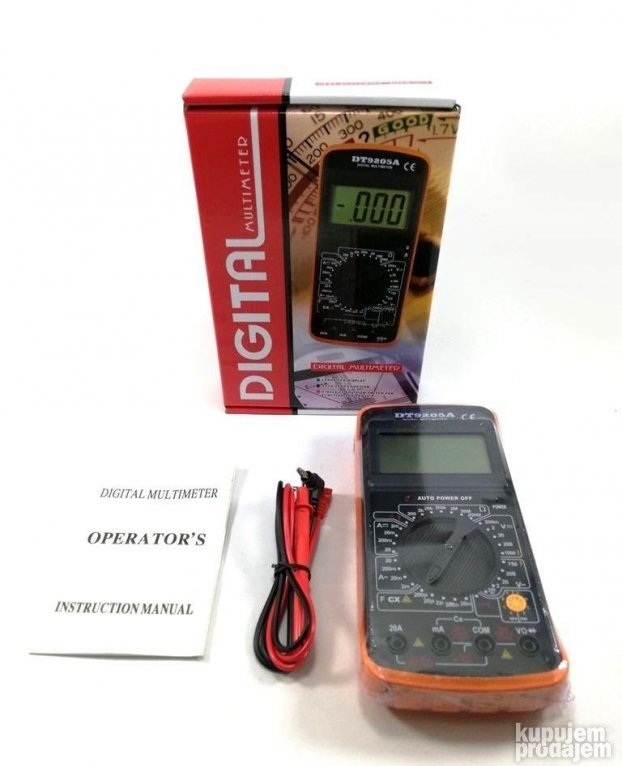 Digitalni multimetar DT-9205A sa velikim displejom – slika 2