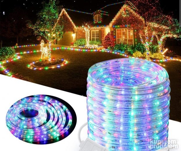 LED crevo 20 m sa raznobojnim lampicama, IP44