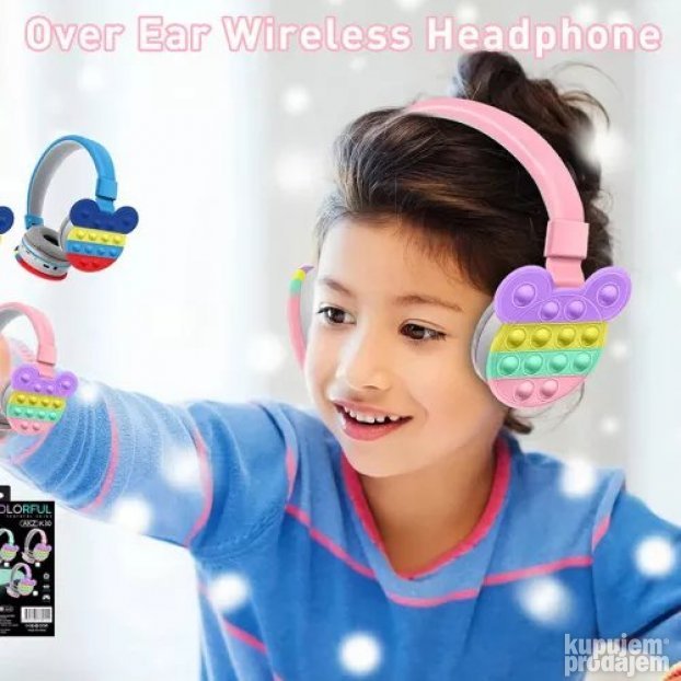 Dečje bežične slušalice pop it, Bluetooth 5.1 sa mikrofonom