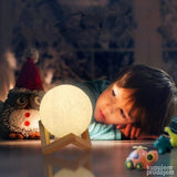 3D lampa mesec sa dodirom i USB punjenjem
