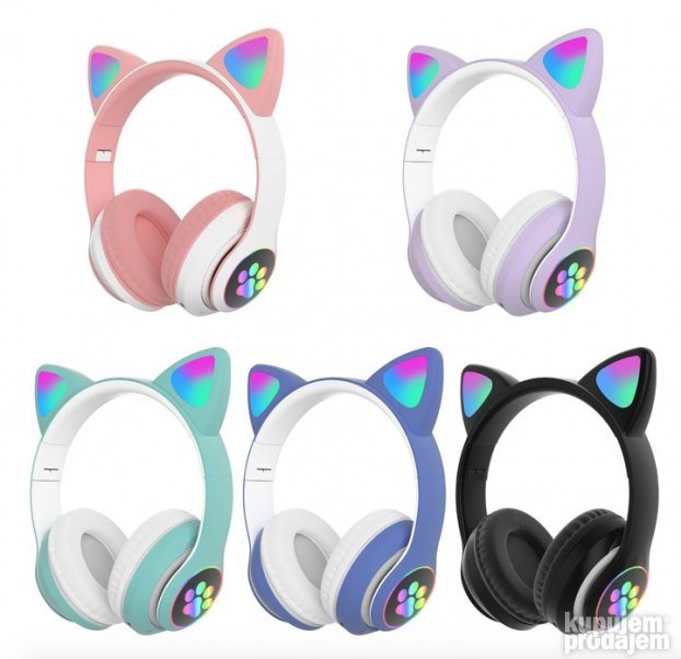 Svetleće Bluetooth slušalice sa mačjim ušima