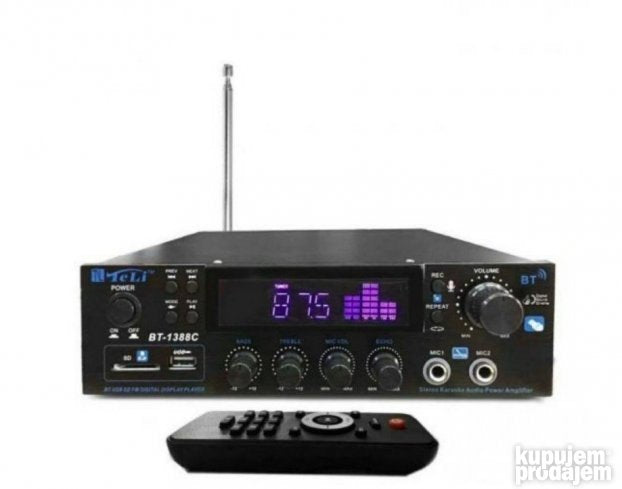 Bluetooth pojačalo BT-1388C sa dva ulaza za mikrofon