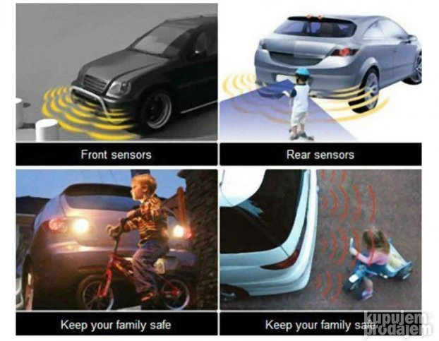 Parking senzori, set od 4 komada sa displejom