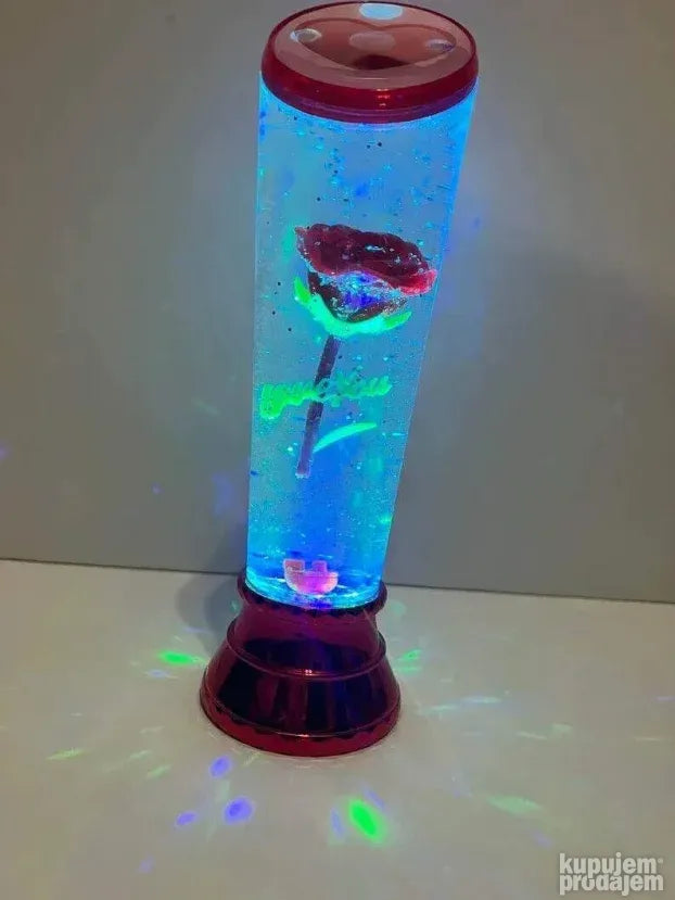 Svetleća lampa sa ružom koja se okreće i menja boje