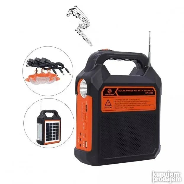 Solarni sistem sa FM radiom, lampama i baterijom 4500 mAh