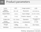 LED projektor T5 sa podrškom za 1920x1080 i HDMI ulazom