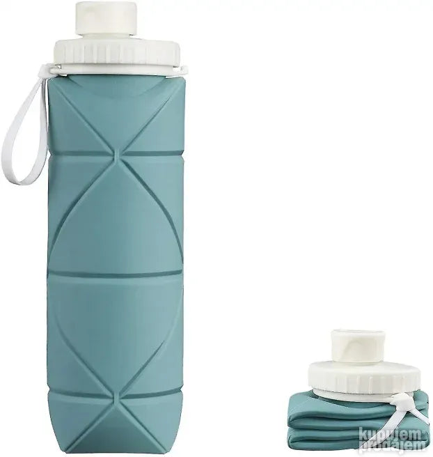 Sklopiva silikonska flaša za vodu 600 ml za kamp i trening