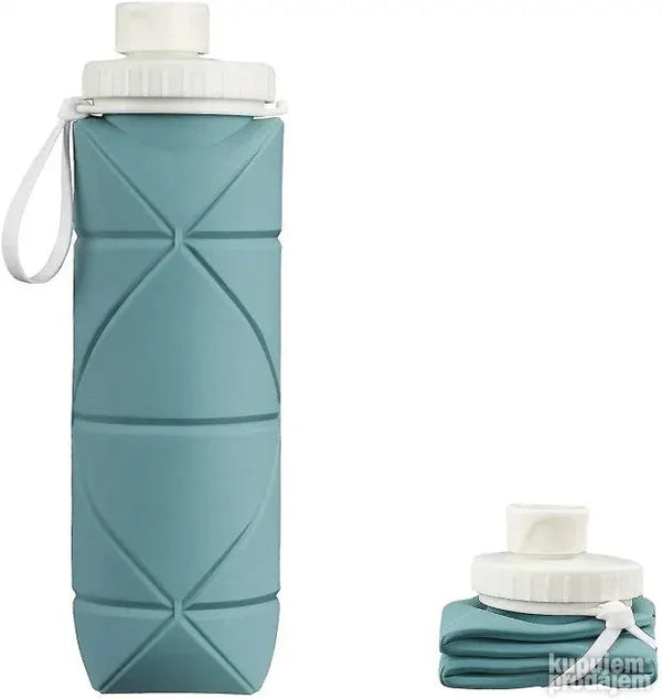 Sklopiva silikonska flaša za vodu 600 ml za kamp i trening