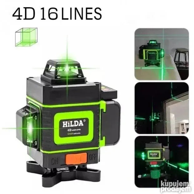 Samonivelišući laserski nivelir 4D 16 linija sa daljinskim