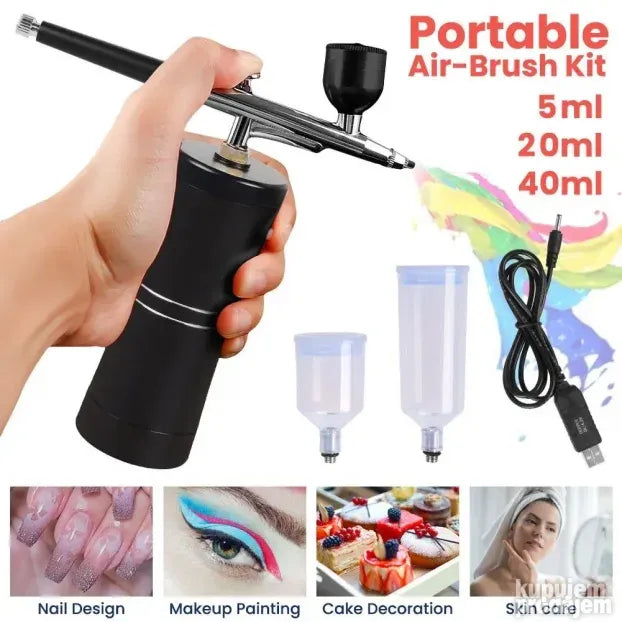 Airbrush set sa mini kompresorom i tri bočice