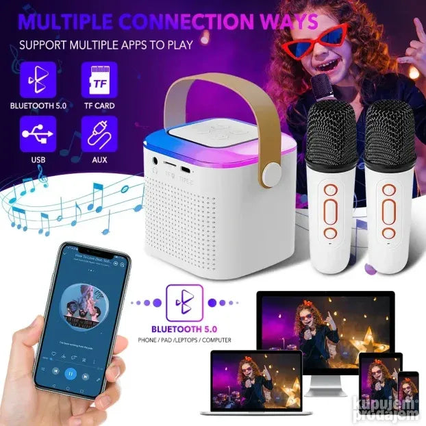 Karaoke zvučnik sa bežičnim mikrofonom, Bluetooth 5.3