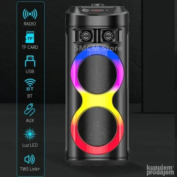 Karaoke Bluetooth zvučnik sa mikrofonom i FM radijem