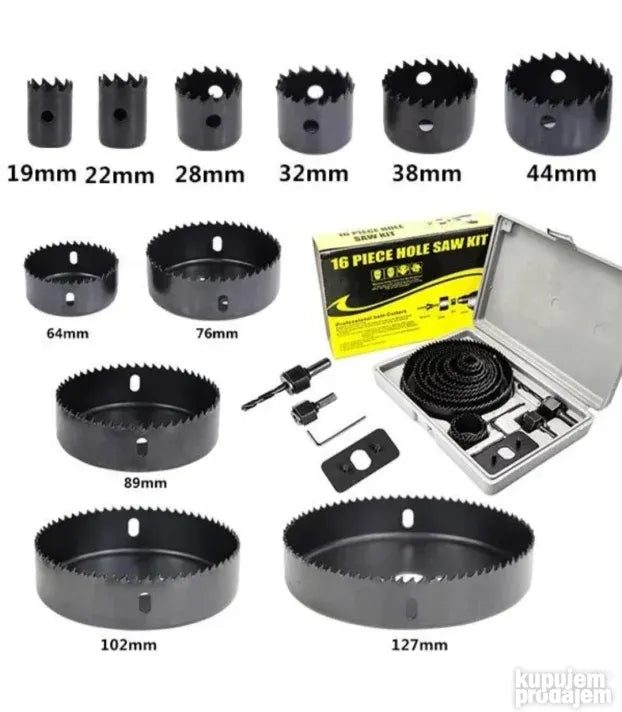 Set kružnih testera, 12 kruna od 19 do 127 mm