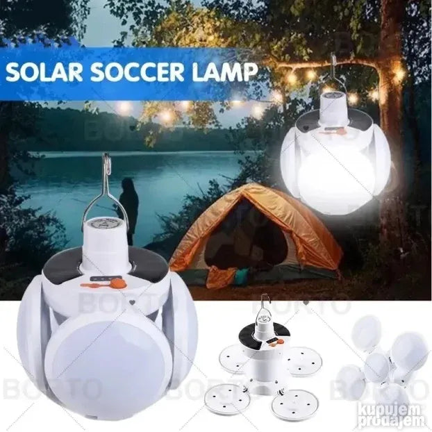 Sklopiva solarna lampa za kamp, 1000 lm i USB punjenje