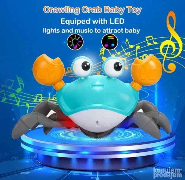 Šetajuća kraba igračka sa muzikom, svetlom i senzorom