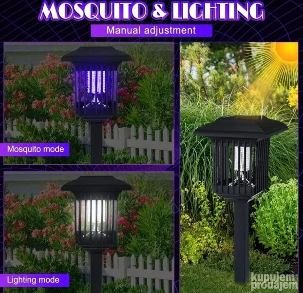 Solarna lampa fenjer protiv insekata 2 u 1