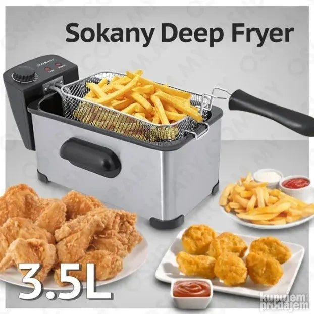 Friteza na ulje 3,5 l sa korpom i odvojivim rezervoarom