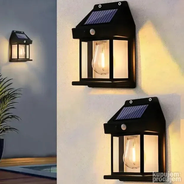 Solarna zidna lampa fenjer BK-888 sa senzorom pokreta