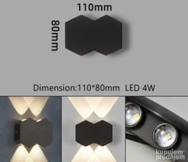 Zidna LED lampa DS-T704 od 4 W sa zaštitom IP65