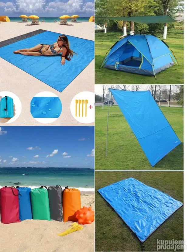 Vodootporna prostirka za plažu i piknik 200 x 210 cm