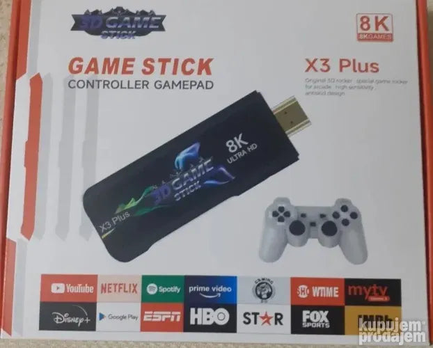 Game Stick retro konzola X3 sa dva džojstika i 64 GB