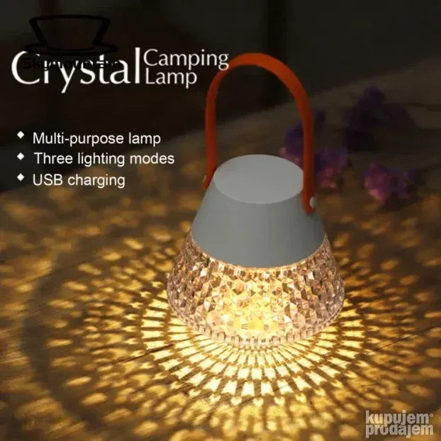 Punjiva lampa za kamp sa kristalnom projekcijom, IPX4