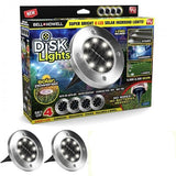 Solarne baštenske lampe u obliku diska, set od 4
