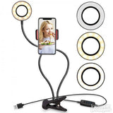 Mini ring lampa sa štipaljkom za telefon – crna
