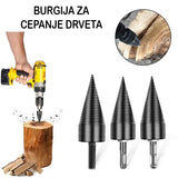 Svrdlo za cepanje drva 32 mm sa 3 nastavka