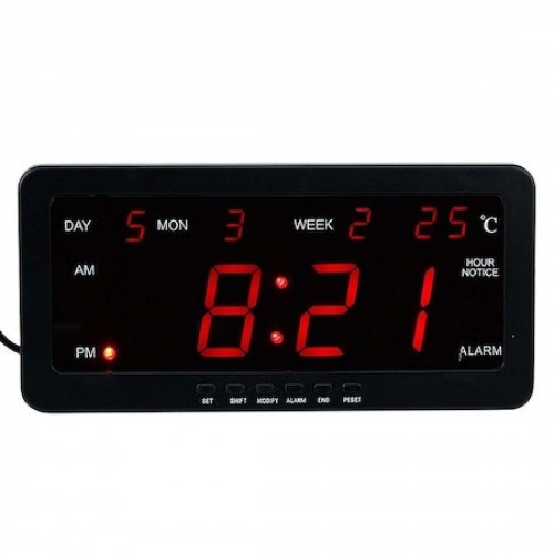 Veliki digitalni LED sat sa prikazom 12 i 24 sata