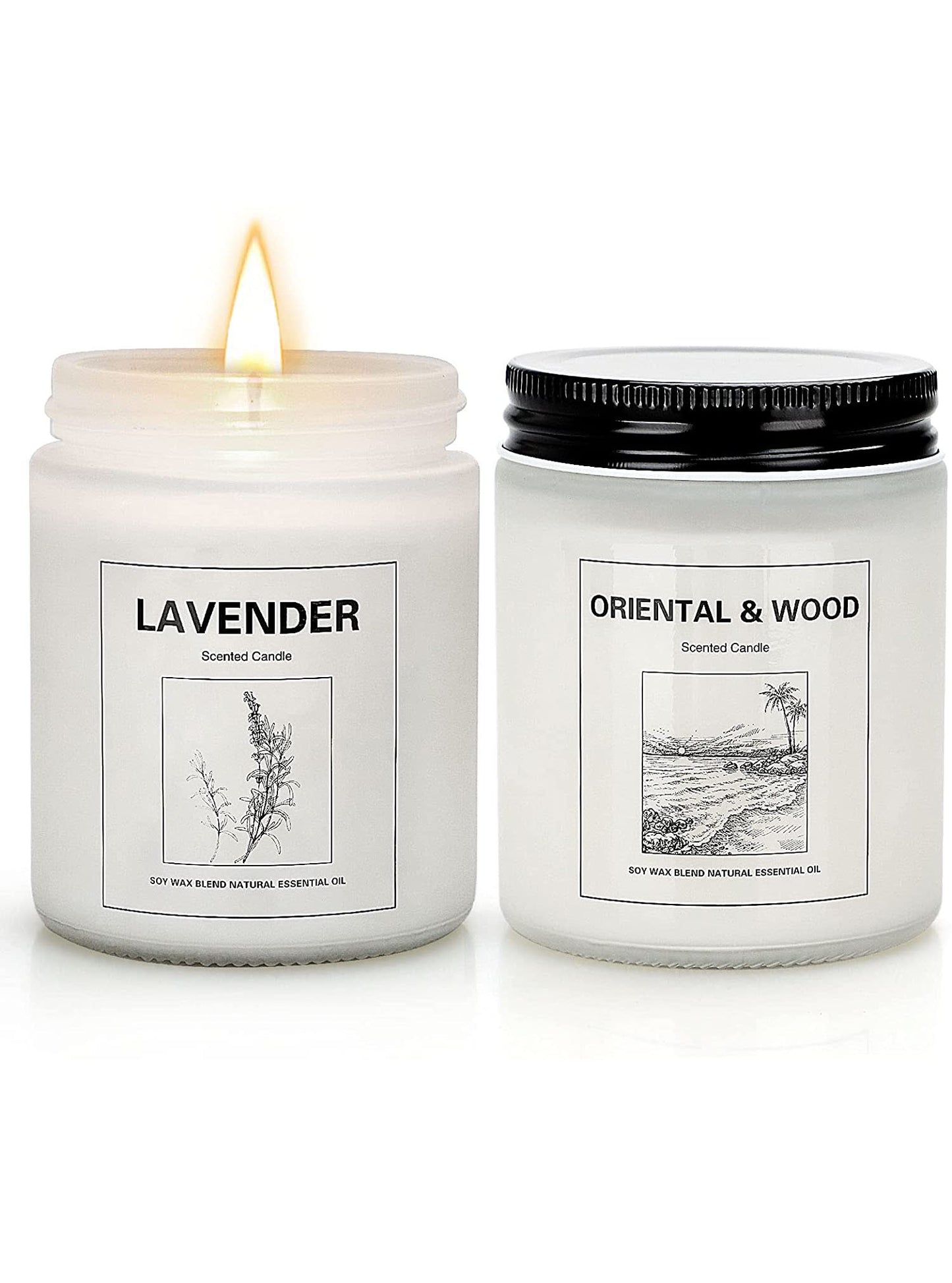 Set sveća lavanda i orijentalno drvo — 35–40 h - slika 1