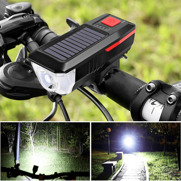 Lampa za bicikl sa sirenom 120 dB i solarnim punjenjem