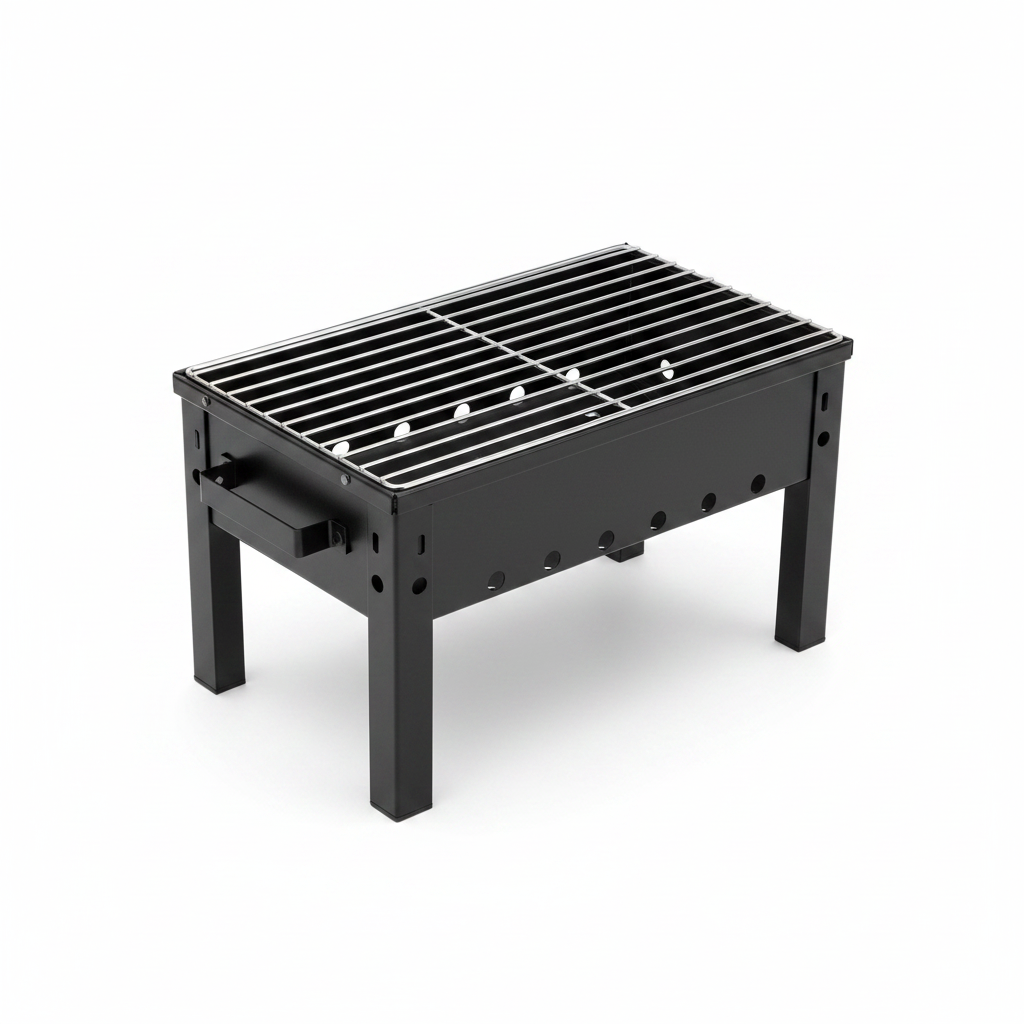 Prenosivi BBQ roštilj – bela pozadina