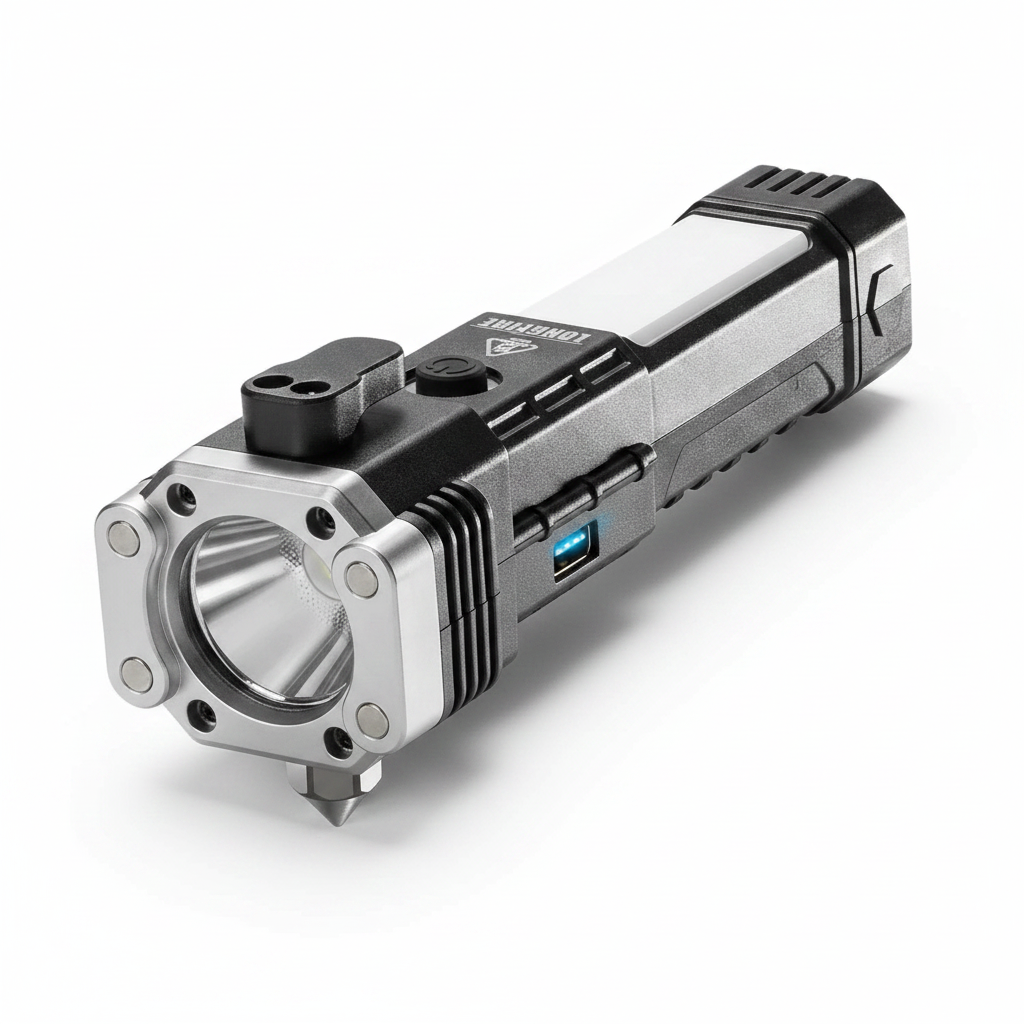8u1 LED lampa - prikaz USB porta, magneta i čekiča za staklo