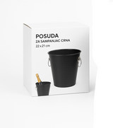 Metalna posuda za sampanjac - Crna elegantna kanta sa teksturom