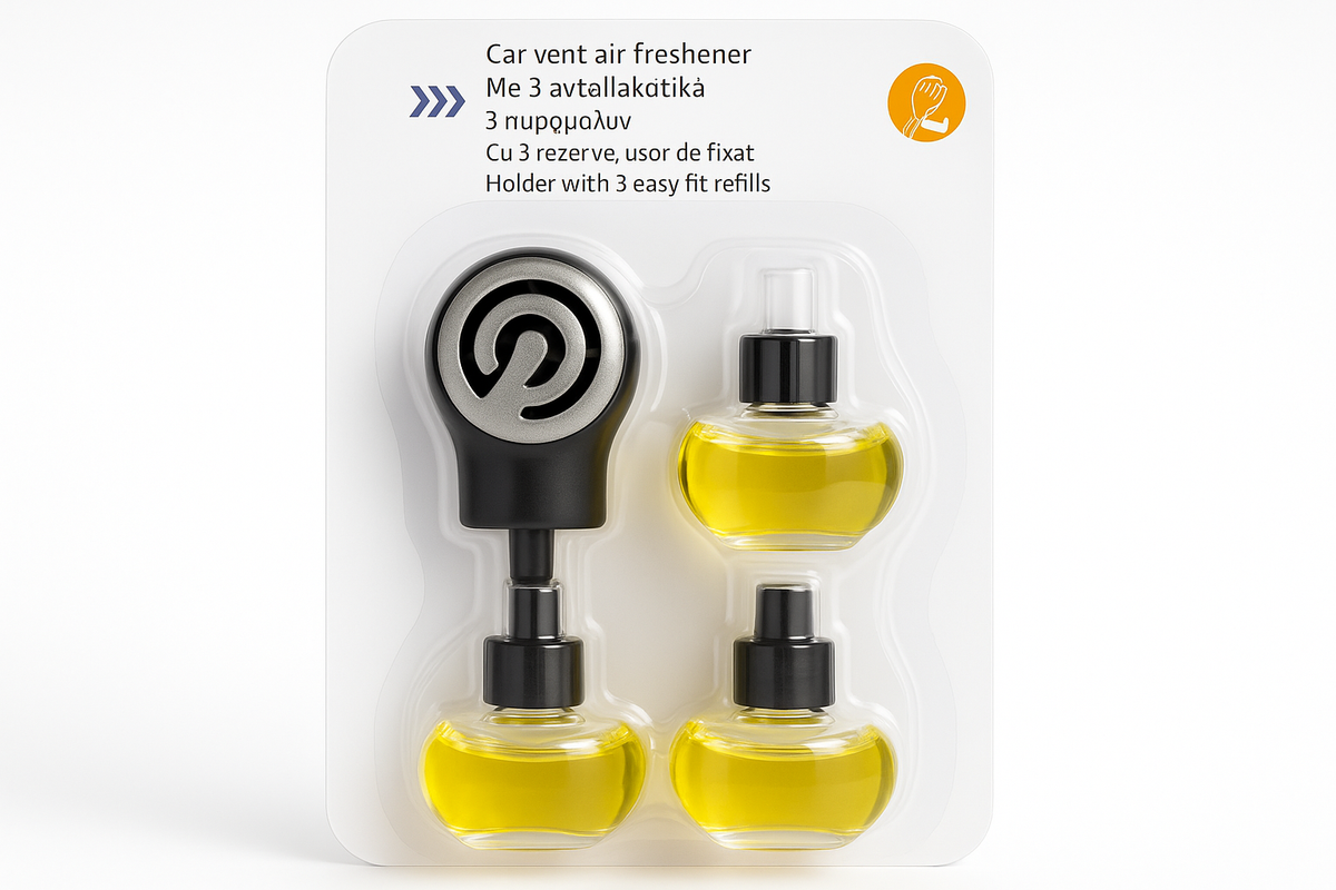 Osvezavac Vazduha za Automobil sa 3 Rezerve - Drzac za Ventilaciju 1+1 gratis