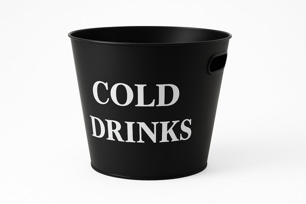 Posuda za hladna pica Kibla- Crna kanta sa natpisom COLD DRINKS