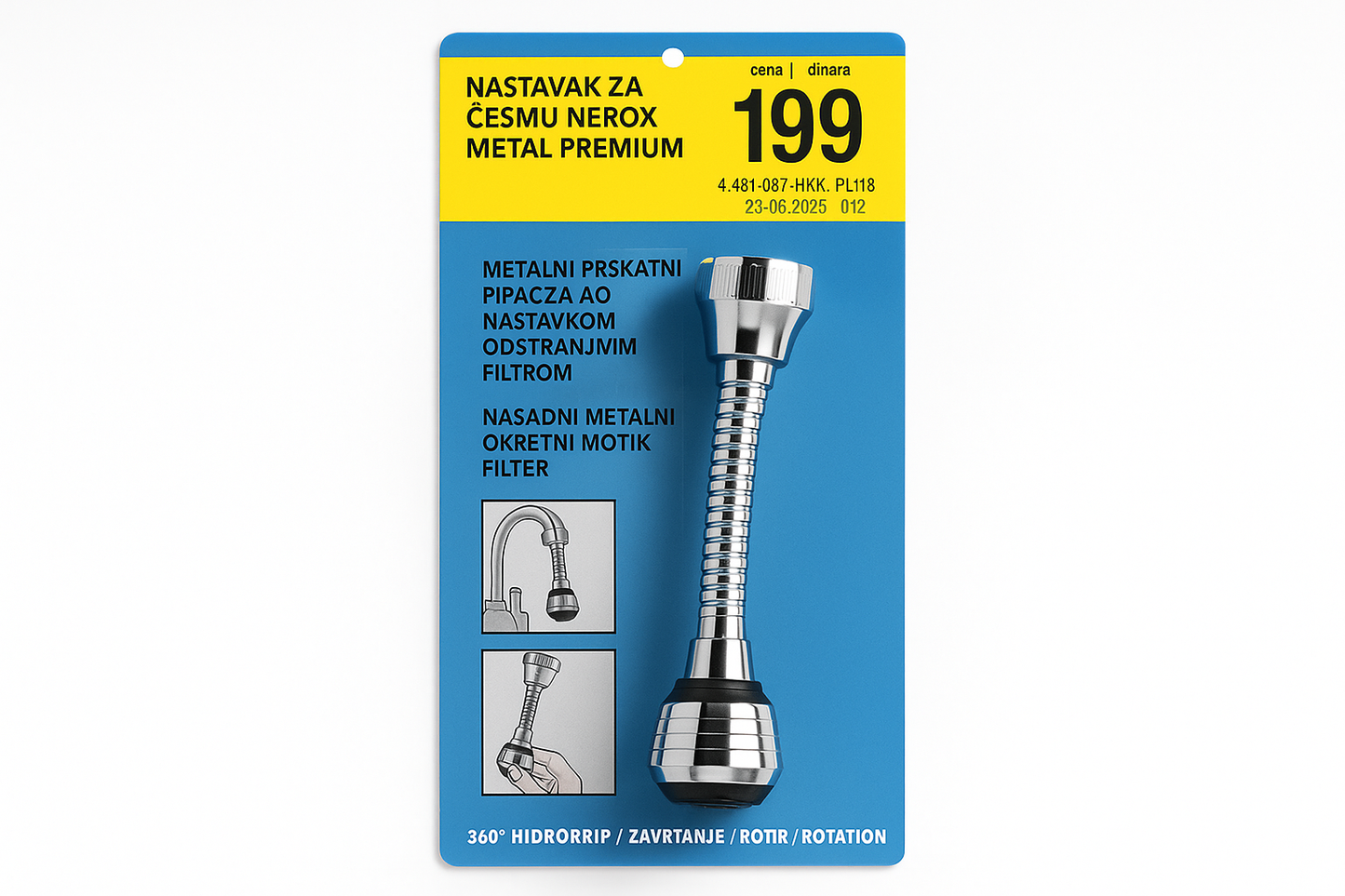 Metalni nastavak za česmu sa rotacijom 360° – 1+1 gratis