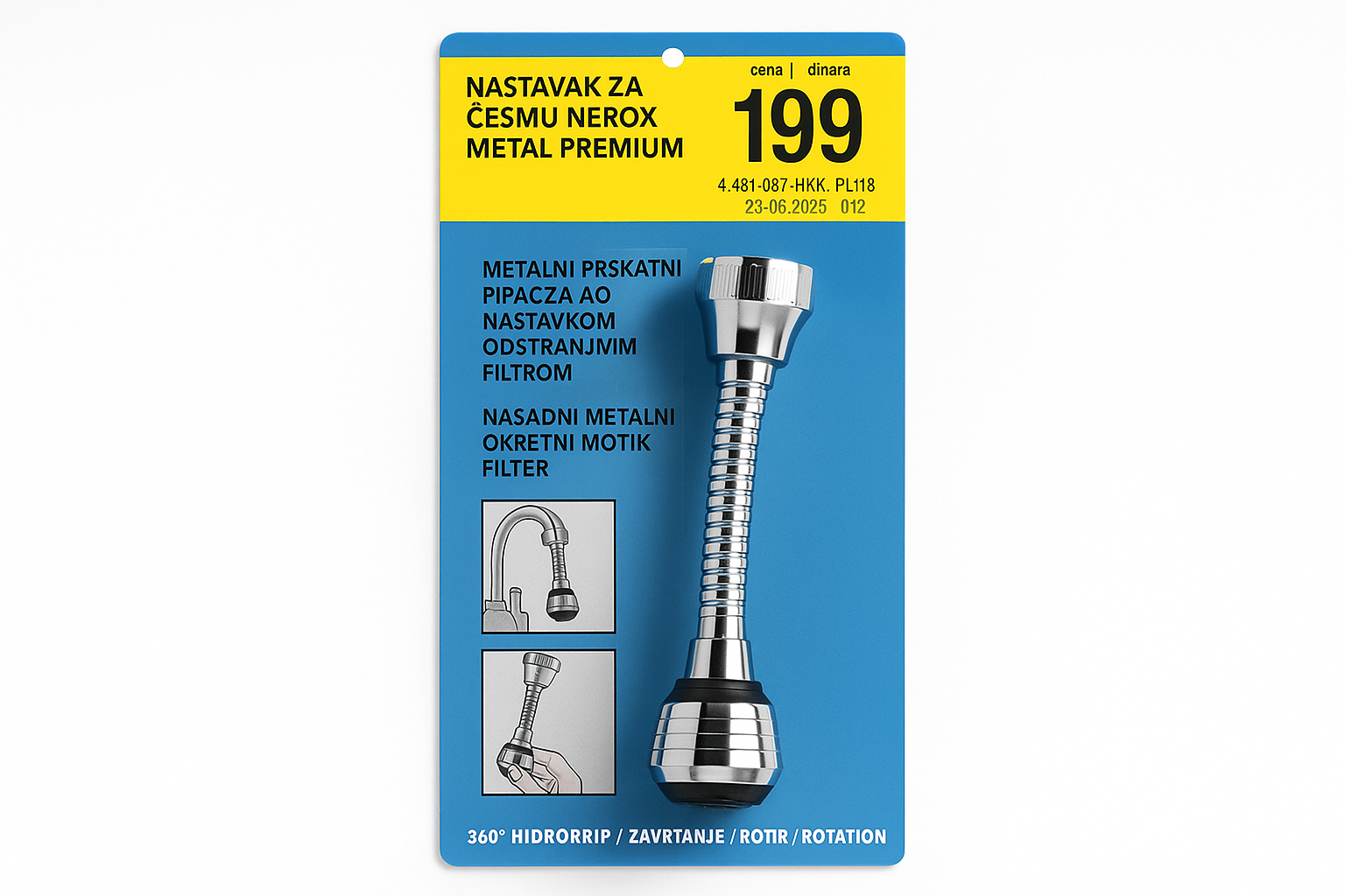 Metalni nastavak za česmu sa rotacijom 360° – 1+1 gratis